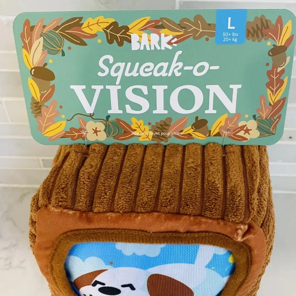 NEW Bark Box Squeak-O-Vision TV Barkbox Large Squeaker Crinkle 2 Part Dog Toy - Picture 2 of 8